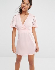 Платье с глубоким вырезом эксклюзивно для Boohoo - Розовый