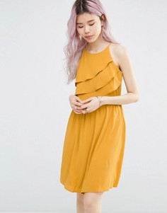 Драпированное платье без рукавов с халтером Only - Золотой