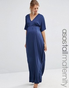 Платье-кимоно макси для беременных ASOS Maternity TALL - Темно-синий