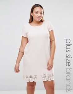Цельнокройное платье с лазерной резной отделкой Praslin Plus - Розовый