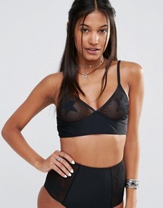 Бикини-топ из сеточки со звездочками Motel - Черный