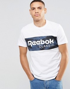 Белая футболка с камуфляжным принтом Reebok AY1159 - Белый