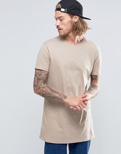 Длинная бежевая футболка ASOS - Бежевый