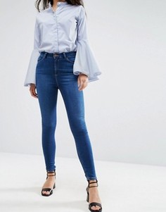 Джинсы скинни с завышенной талией ASOS Ridley - Синий