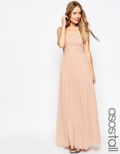 Платье макси с оборками ASOS TALL WEDDING - Розовый