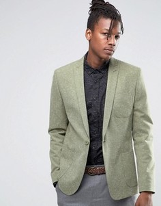 Зауженный блейзер цвета хаки в крапинку ASOS - Зеленый