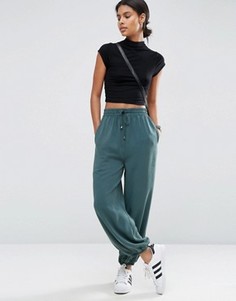 Выбеленные широкие брюки в стиле casual ASOS - Зеленый