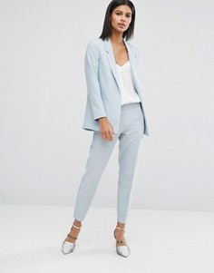 Укороченные креповые брюки-сигареты ASOS - Синий