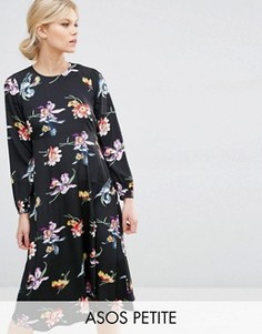 Платье миди с цветочным принтом ASOS PETITE - Мульти
