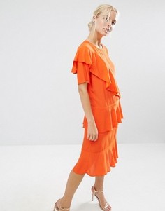 Чайное платье миди ASOS - Оранжевый