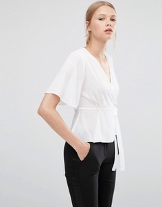 Блузка с запахом спереди ASOS - Белый