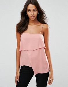 Асимметричный многослойный топ на бретельках ASOS - Бежевый
