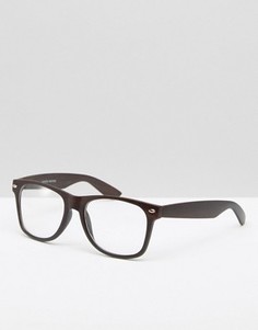 Прямоугольные очки с прозрачными линзами Jeepers Peepers - Черный