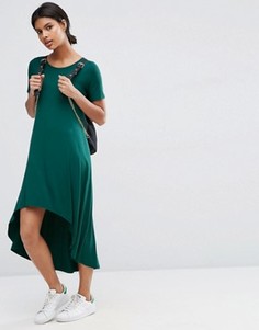 Платье-футболка с заниженной кромкой ASOS - Зеленый