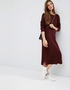 Шерстяное платье-джемпер миди ASOS - Красный