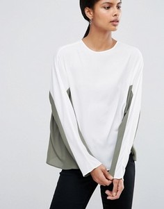 Топ в стиле колор блок с рукавами летучая мышь ASOS - Кремовый