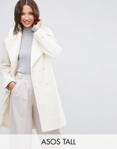 Oversize-пальто с отворотами на манжетах ASOS TALL - Бежевый