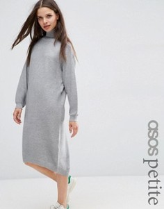 Платье миди с высокой горловиной ASOS PETITE - Серый