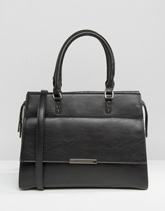 Сумка-тоут со змеиным принтом на вставке ASOS - Черный