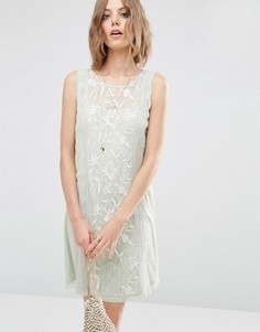 Платье без рукавов с вышивкой ASOS PREMIUM - Зеленый