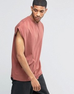 Красная oversize-футболка из плотного трикотажа с декоративной строчкой ASOS - Красный