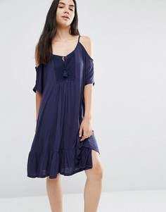 Ярусное платье на бретельках Vero Moda - Темно-синий