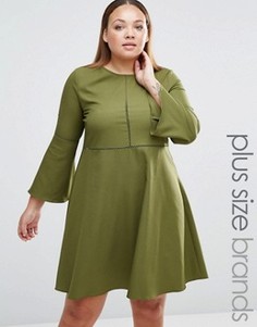 Платье с рукавом-колокол Praslin Plus - Зеленый