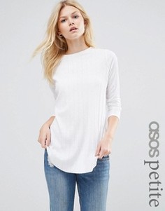 Лонгслив с разрезами по бокам ASOS PETITE - Белый