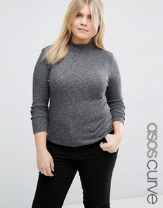 Топ с высоким воротником ASOS CURVE - Серый