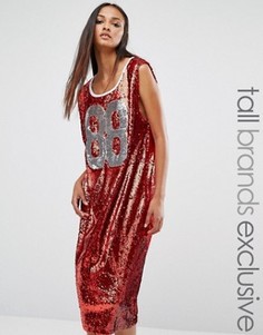 Университетское платье‑майка миди в стиле oversize Liquor & Poker Tall - Красный