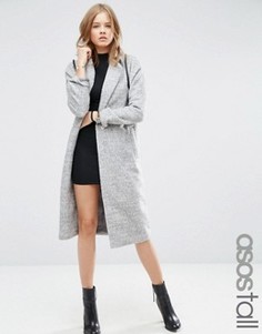 Пальто средней длины с рукавами летучая мышь ASOS TALL - Серый