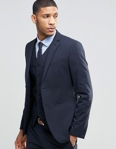 Темно-синий пиджак слим ASOS - Темно-синий