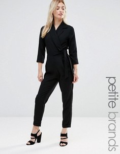 Комбинезон с запахом и завязкой на талии Alter Petite Tailored - Черный