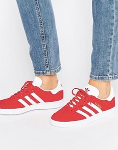 Красные замшевые кроссовки унисекс adidas Originals Gazelle - Красный