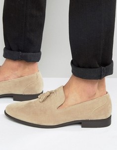 Лоферы песочного цвета из искусственной замши с кисточками ASOS - Stone
