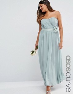Шифоновое платье макси с цветочной отделкой ASOS CURVE WEDDING - Серый