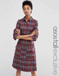 Платье-рубашка в клетку ASOS TALL - Мульти