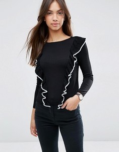 Джемпер с кантом на оборках ASOS - Черный