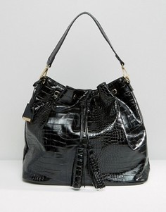 Рюкзак с эффектом крокодиловой кожи и завязкой Glamorous - Черный