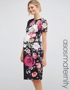 Облегающее платье миди для беременных ASOS Maternity - Мульти
