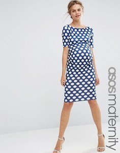 Платье для беременных в горошек с рукавами до локтя ASOS Maternity - Мульти