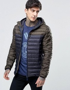 Темно-синяя стеганая куртка колор блок Scotch &amp; Soda - Темно-синий