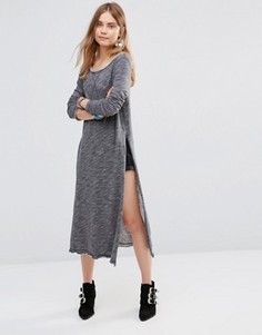 Удлиненный трикотажный топ с разрезами Free People To The Max - Серый