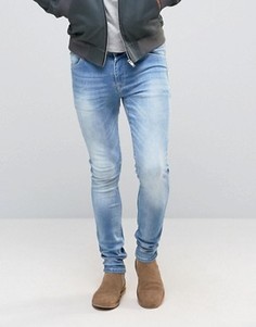 Голубые супероблегающие джинсы ASOS - Синий