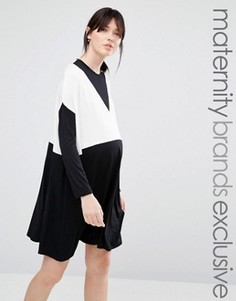 Oversize-платье колор блок для беременных Bluebelle Maternity - Черный