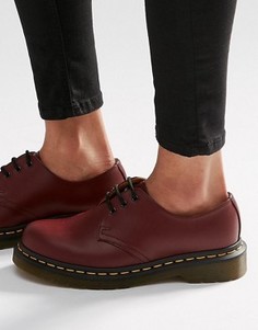 Туфли на плоской подошве с 3 парами люверсов Dr Martens 1461 Gibson - Красный