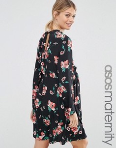 Короткое приталенное платье с открытой спиной и принтом ASOS Maternity - Мульти