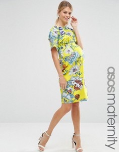 Платье для беременных с ярким цветочным принтом ASOS Maternity - Мульти