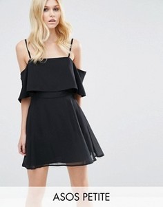Платье мини с открытыми плечами ASOS PETITE - Черный