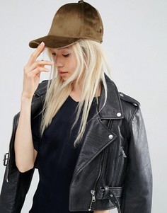 Бархатная бейсболка ASOS - Коричневый